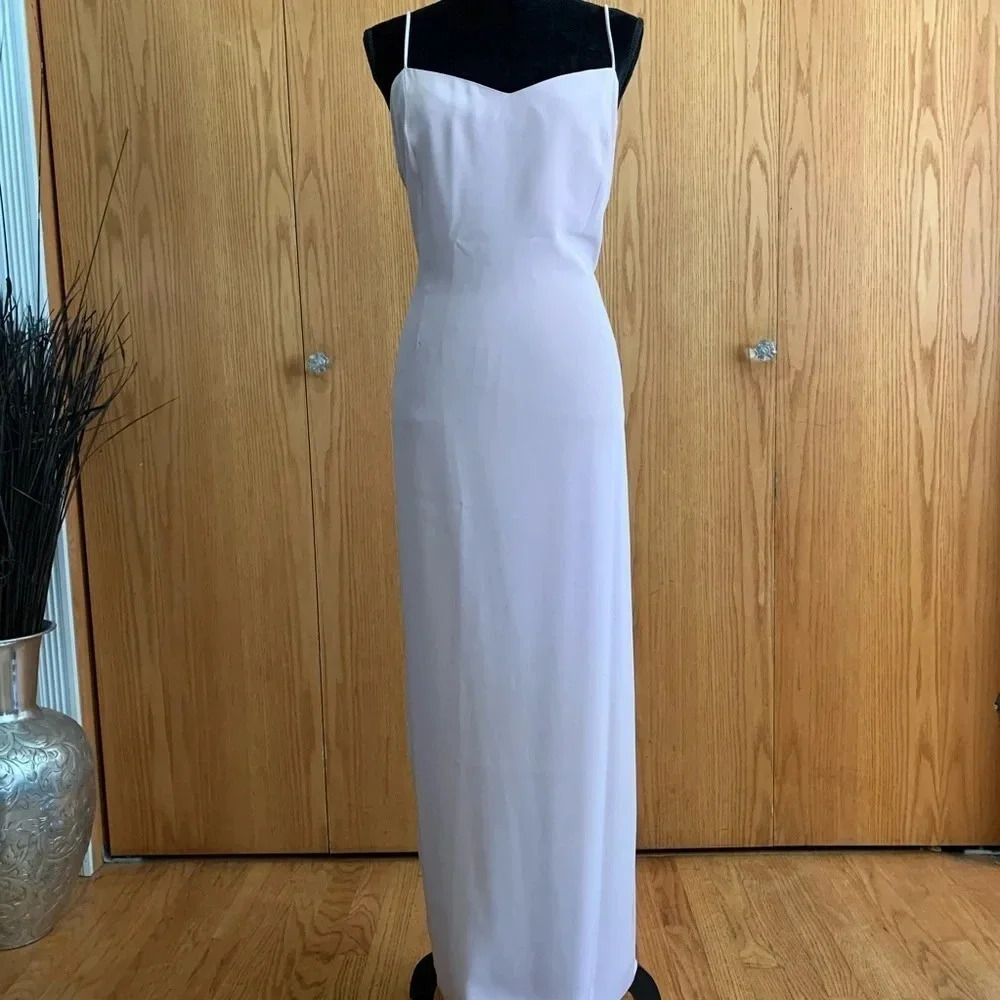 Jones New York Evening Lined Maxi Dress Size 14 Pink Spaghetti Straps Vintage
